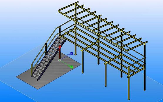 3D-Konstruktion einer Treppe